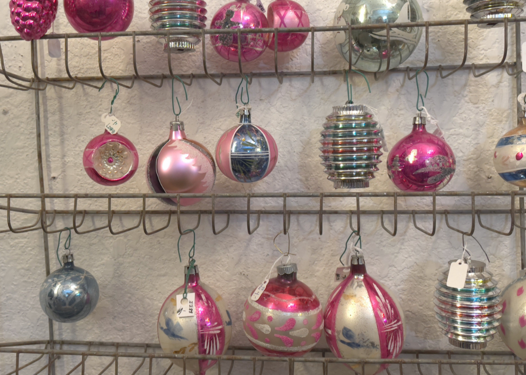 Pink and jewel toned Christmas ornaments