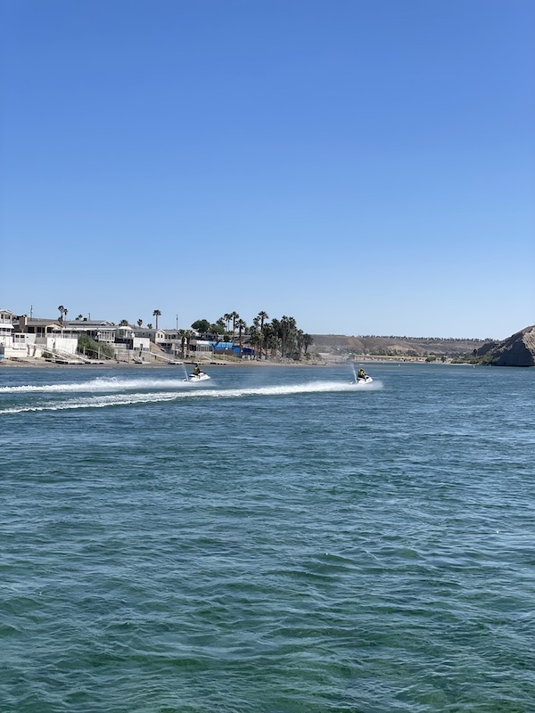 two jetskis on the water in laughlin, nevada