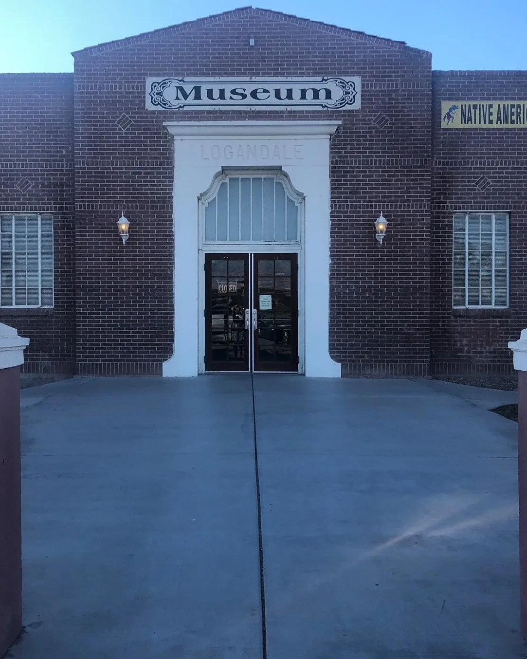 Outside entry pic of the brick school house museum.