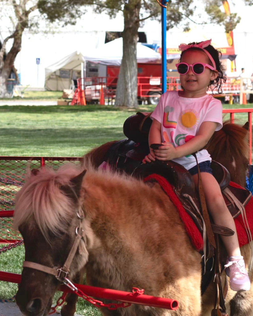 A child rides a pony. Courtesy of Clark County Fair & Rodeo in Logandale.