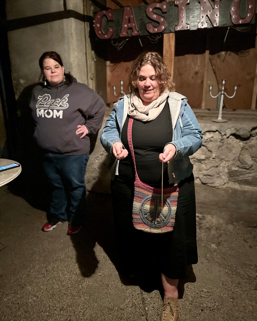 A guest on the tour using an EMF reader.