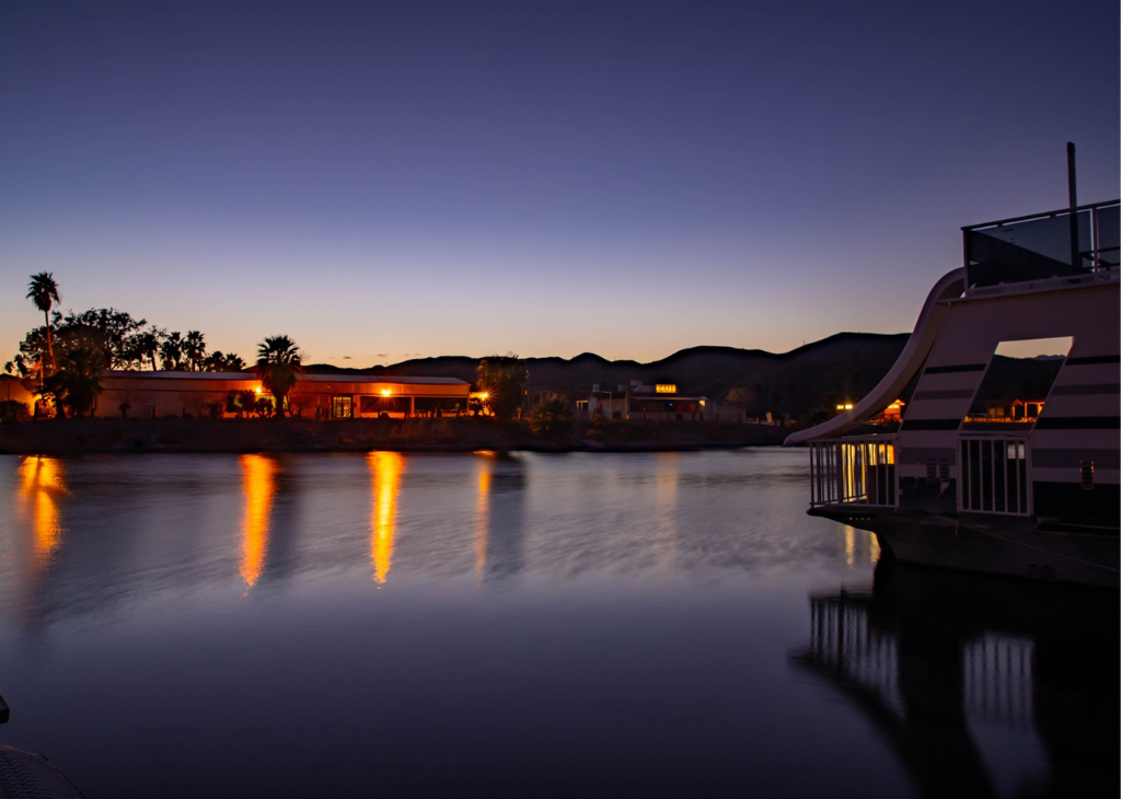 Cotton Cove at dusk in Lake Mead National Recreation Area.